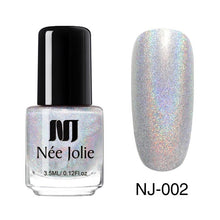 Load image into Gallery viewer, NEE JOLIE 3.5ml Nail Polish 66 Colors Fast Dry Shining Holographic Chameleon Nail Lacquid Summer Rose Gold Glitter Lacquer
