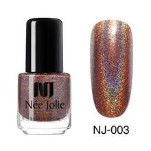 Load image into Gallery viewer, NEE JOLIE 3.5ml Nail Polish 66 Colors Fast Dry Shining Holographic Chameleon Nail Lacquid Summer Rose Gold Glitter Lacquer
