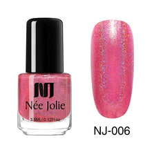 Load image into Gallery viewer, NEE JOLIE 3.5ml Nail Polish 66 Colors Fast Dry Shining Holographic Chameleon Nail Lacquid Summer Rose Gold Glitter Lacquer
