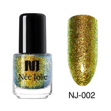 Load image into Gallery viewer, NEE JOLIE 3.5ml Nail Polish 66 Colors Fast Dry Shining Holographic Chameleon Nail Lacquid Summer Rose Gold Glitter Lacquer
