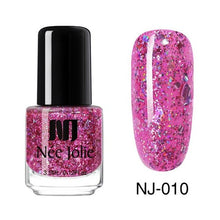 Load image into Gallery viewer, NEE JOLIE 3.5ml Nail Polish 66 Colors Fast Dry Shining Holographic Chameleon Nail Lacquid Summer Rose Gold Glitter Lacquer
