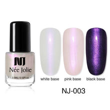 Load image into Gallery viewer, NEE JOLIE 3.5ml Black White Color Nail Polish Chameleon Effect Nail Art Lacquer Pearl Matte Nail Varnish Manicure for Nail Art
