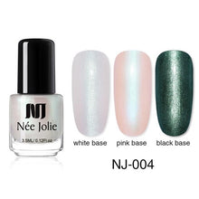 Load image into Gallery viewer, NEE JOLIE 3.5ml Black White Color Nail Polish Chameleon Effect Nail Art Lacquer Pearl Matte Nail Varnish Manicure for Nail Art
