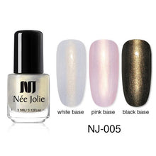 Load image into Gallery viewer, NEE JOLIE 3.5ml Black White Color Nail Polish Chameleon Effect Nail Art Lacquer Pearl Matte Nail Varnish Manicure for Nail Art
