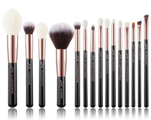 Load image into Gallery viewer, Jessup Rose Gold / Black Makeup brushes set Beauty Foundation Powder Eyeshadow Make up Brush 6pcs-25pcs
