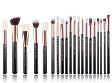 Load image into Gallery viewer, Jessup Rose Gold / Black Makeup brushes set Beauty Foundation Powder Eyeshadow Make up Brush 6pcs-25pcs
