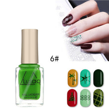 Load image into Gallery viewer, LULAA 12 Colors Nail Stamping Polish Avocado Nail Polish Nail Art Plate Stamp Oil Print Series Nail Brushes Nail Lacquer TSLM1
