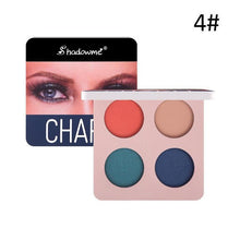 Load image into Gallery viewer, 4 Color Wine Red Eyeshadow Palette Pressed Shimmer Matte Eye Shadow MakeUp Long-Lasting Eye Palette Hua For Beauty

