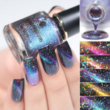 Load image into Gallery viewer, BORN PRETTY 3D Magnetic Glitter Nail Polish 6ml Holographic Chameleon Cat Eye Nail Varnish Nail Lacquer Black Base Needed
