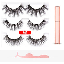 Load image into Gallery viewer, Magnetic Eyelashes Eyeliner Set Smooth Black Liquid Eye Liner Easy To Wear Magnet Eyelashes Natural Long 3D False Eye Lashes
