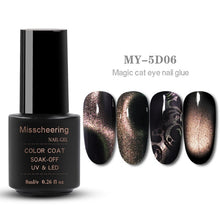 Load image into Gallery viewer, 8ml Magnetic Magic 5D Cat Eyes Effect UV Gel Nail Polish Laser Varnish Glitter Starry Nail Art Soak Off Keygel Hybrid Lacquer
