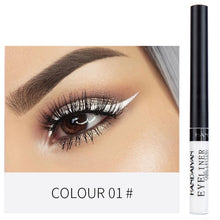 Load image into Gallery viewer, HANDAIYAN Colorful Matte Eyeliner Liquid Waterproof White Blue Black Tint Eyes Makeup Long Lasting Liquid Eye Liner Cosmetics
