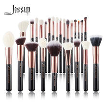 Load image into Gallery viewer, Jessup Rose Gold / Black Makeup brushes set Beauty Foundation Powder Eyeshadow Make up Brush 6pcs-25pcs
