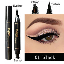 Load image into Gallery viewer, Evpct 7 Color 2 In 1 Liquid Glitter Eyeliner with Eyeliner Stamp Thin Wing Seal Makeup Black Brown Smoky Eyes Liner Pencil TSLM1
