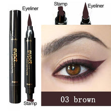 Load image into Gallery viewer, Evpct 7 Color 2 In 1 Liquid Glitter Eyeliner with Eyeliner Stamp Thin Wing Seal Makeup Black Brown Smoky Eyes Liner Pencil TSLM1
