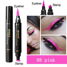 Load image into Gallery viewer, Evpct 7 Color 2 In 1 Liquid Glitter Eyeliner with Eyeliner Stamp Thin Wing Seal Makeup Black Brown Smoky Eyes Liner Pencil TSLM1
