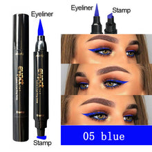 Load image into Gallery viewer, Evpct 7 Color 2 In 1 Liquid Glitter Eyeliner with Eyeliner Stamp Thin Wing Seal Makeup Black Brown Smoky Eyes Liner Pencil TSLM1
