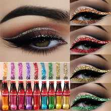 Load image into Gallery viewer, New Professional Makeup Cola Liquid Shimmer Glitter Eyes Liner Waterproof Easy To Wear Make Up Pigment Red White Gold Eyeliner
