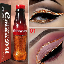 Load image into Gallery viewer, New Professional Makeup Cola Liquid Shimmer Glitter Eyes Liner Waterproof Easy To Wear Make Up Pigment Red White Gold Eyeliner
