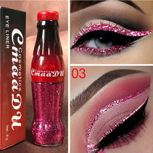 Load image into Gallery viewer, New Professional Makeup Cola Liquid Shimmer Glitter Eyes Liner Waterproof Easy To Wear Make Up Pigment Red White Gold Eyeliner
