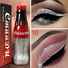 Load image into Gallery viewer, New Professional Makeup Cola Liquid Shimmer Glitter Eyes Liner Waterproof Easy To Wear Make Up Pigment Red White Gold Eyeliner
