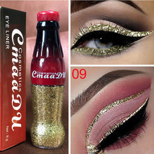 Load image into Gallery viewer, New Professional Makeup Cola Liquid Shimmer Glitter Eyes Liner Waterproof Easy To Wear Make Up Pigment Red White Gold Eyeliner
