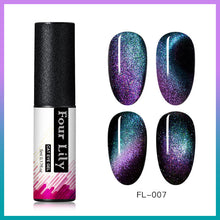 Load image into Gallery viewer, Four Lily 9D Galaxy Cat Eye UV Gel Polish Chameleon Magnetic Soak Off Nail Art Gel Lacquer 5ml Long Lasting Nail Art Gel Varnish
