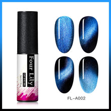 Load image into Gallery viewer, Four Lily 9D Galaxy Cat Eye UV Gel Polish Chameleon Magnetic Soak Off Nail Art Gel Lacquer 5ml Long Lasting Nail Art Gel Varnish
