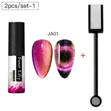 Load image into Gallery viewer, Four Lily 9D Galaxy Cat Eye UV Gel Polish Chameleon Magnetic Soak Off Nail Art Gel Lacquer 5ml Long Lasting Nail Art Gel Varnish
