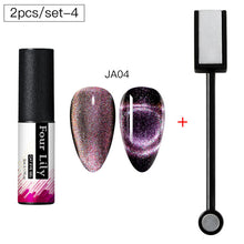 Load image into Gallery viewer, Four Lily 9D Galaxy Cat Eye UV Gel Polish Chameleon Magnetic Soak Off Nail Art Gel Lacquer 5ml Long Lasting Nail Art Gel Varnish
