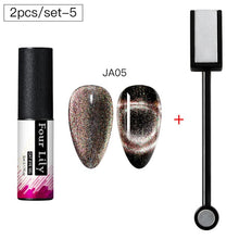 Load image into Gallery viewer, Four Lily 9D Galaxy Cat Eye UV Gel Polish Chameleon Magnetic Soak Off Nail Art Gel Lacquer 5ml Long Lasting Nail Art Gel Varnish
