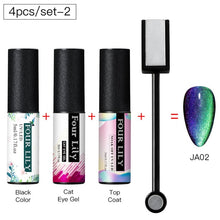 Load image into Gallery viewer, Four Lily 9D Galaxy Cat Eye UV Gel Polish Chameleon Magnetic Soak Off Nail Art Gel Lacquer 5ml Long Lasting Nail Art Gel Varnish
