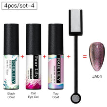 Load image into Gallery viewer, Four Lily 9D Galaxy Cat Eye UV Gel Polish Chameleon Magnetic Soak Off Nail Art Gel Lacquer 5ml Long Lasting Nail Art Gel Varnish
