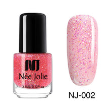 Load image into Gallery viewer, NEE JOLIE 3.5ml Shimmer Sequins Nail Polish Dream Color Pink Gold Purple Flake Nail Art Varnish Design Glitter Nail Polish
