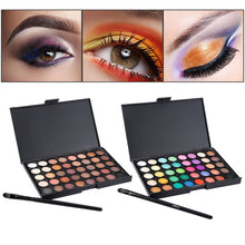 Load image into Gallery viewer, New Eye Makeup Nudes Palette 40 Color Matte Eyeshadow Pallete Glitter Powder Eye Shadows Earth Brush Set Stamps Pigment TSLM2
