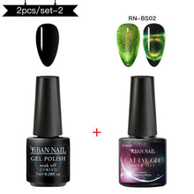 Load image into Gallery viewer, RBAN NAIL 9D Magnetic Cat Eye Gel Nail Polish Galaxy Chameleon Soak Off Nail Polish Gel Long Lasting Shining UV LED Nail Lacquer
