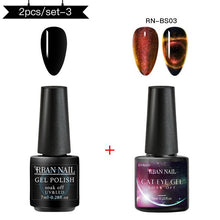 Load image into Gallery viewer, RBAN NAIL 9D Magnetic Cat Eye Gel Nail Polish Galaxy Chameleon Soak Off Nail Polish Gel Long Lasting Shining UV LED Nail Lacquer
