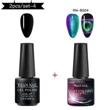 Load image into Gallery viewer, RBAN NAIL 9D Magnetic Cat Eye Gel Nail Polish Galaxy Chameleon Soak Off Nail Polish Gel Long Lasting Shining UV LED Nail Lacquer
