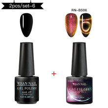 Load image into Gallery viewer, RBAN NAIL 9D Magnetic Cat Eye Gel Nail Polish Galaxy Chameleon Soak Off Nail Polish Gel Long Lasting Shining UV LED Nail Lacquer
