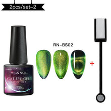 Load image into Gallery viewer, RBAN NAIL 9D Magnetic Cat Eye Gel Nail Polish Galaxy Chameleon Soak Off Nail Polish Gel Long Lasting Shining UV LED Nail Lacquer
