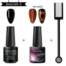 Load image into Gallery viewer, RBAN NAIL 9D Magnetic Cat Eye Gel Nail Polish Galaxy Chameleon Soak Off Nail Polish Gel Long Lasting Shining UV LED Nail Lacquer
