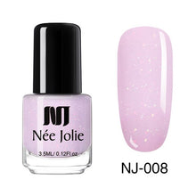 Load image into Gallery viewer, NEE JOLIE Summer Glitter Nail Polish 3.5ML Ordinary Nail Lacquer Mirror Effect Fast Dry Polish Varnish for Nail Art Decorations
