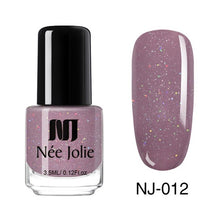 Load image into Gallery viewer, NEE JOLIE Summer Glitter Nail Polish 3.5ML Ordinary Nail Lacquer Mirror Effect Fast Dry Polish Varnish for Nail Art Decorations
