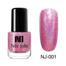 Load image into Gallery viewer, NEE JOLIE Summer Glitter Nail Polish 3.5ML Ordinary Nail Lacquer Mirror Effect Fast Dry Polish Varnish for Nail Art Decorations
