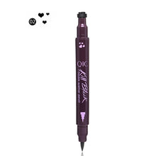 Load image into Gallery viewer, QIC black liquid eyeliner pencil waterproof long lasting quick dry eye liner pen with star moon heart shape stamp for sexy eyes
