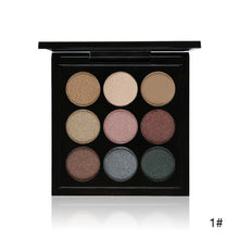 Load image into Gallery viewer, Party Queen New 9 Artist Shadow Palette Shimmer Matte Pigment Earth Color Eye Shadow Kit Nude Makeup Smooth Glitter Eyeshadow
