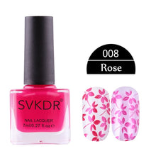 Load image into Gallery viewer, SVKDR New Arrival Stamp Nail Polish &amp; Stamping Polish Nail Art Stamping Nail Lacquer for Nail DIY Stamping Plate Tools 12 Colors
