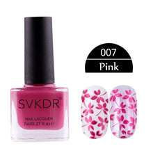 Load image into Gallery viewer, SVKDR Colorful 1Bottle 7ml Stamping Polish Stamp Plate Printing Candy Colors Stamp Nail Polish Nail Art Varnish Lacquer
