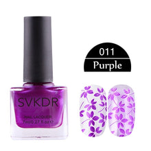 Load image into Gallery viewer, SVKDR Colorful 1Bottle 7ml Stamping Polish Stamp Plate Printing Candy Colors Stamp Nail Polish Nail Art Varnish Lacquer
