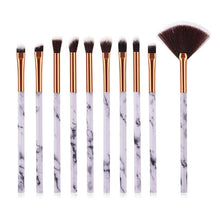 Load image into Gallery viewer, 10pcsPromotions marbling texture brushes face foundation powder eyeshadow kabuki eye blending cosmetic marble makeup brush tool
